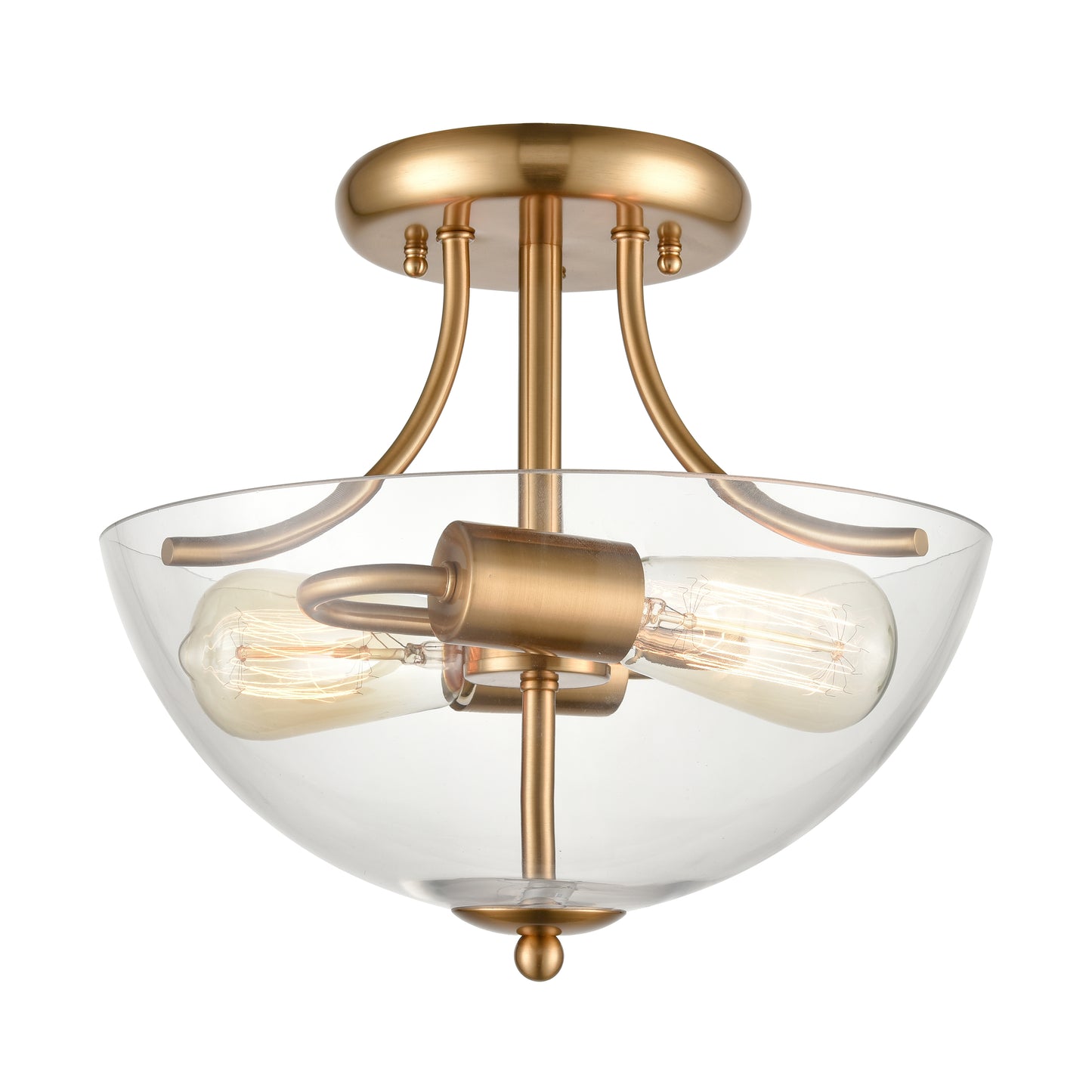 CN280285 - Astoria 15'' Wide 2-Light Semi Flush Mount - Satin Gold