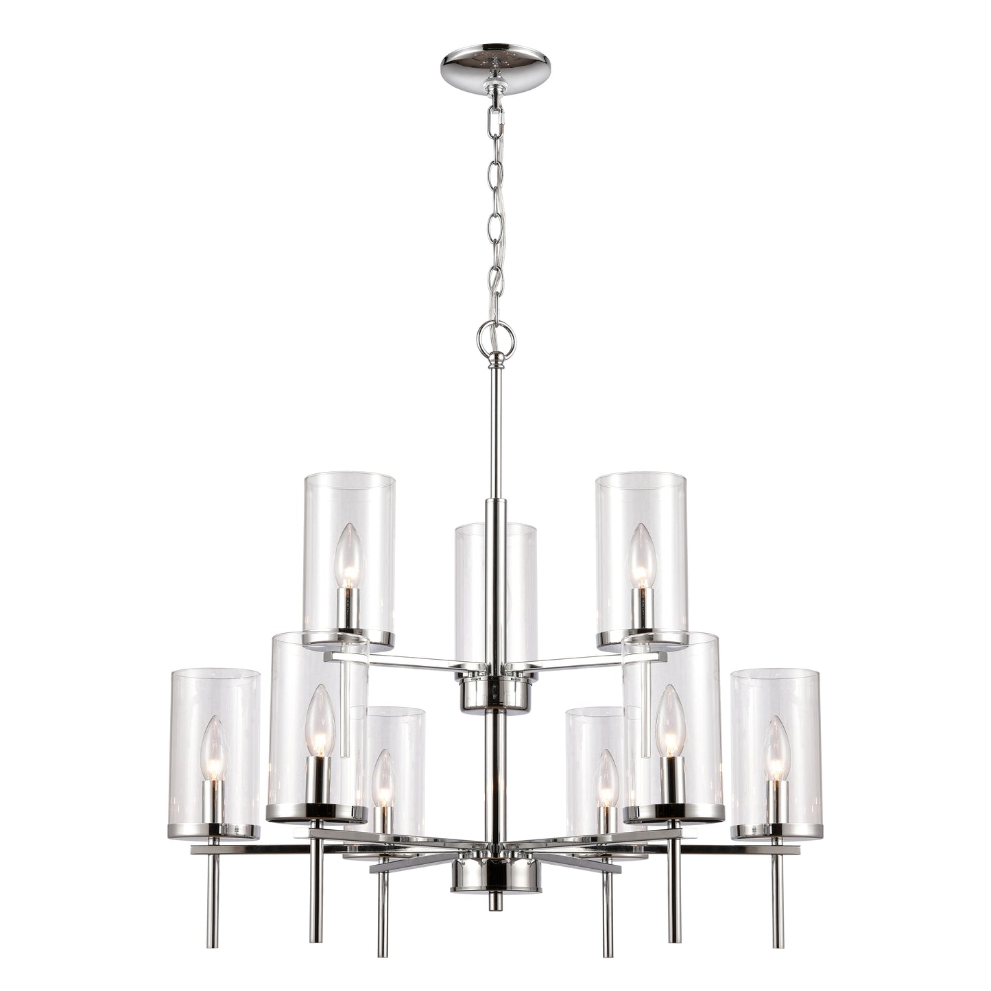 CN290923 - Oakland 28.5'' Wide 9-Light Chandelier - Chrome