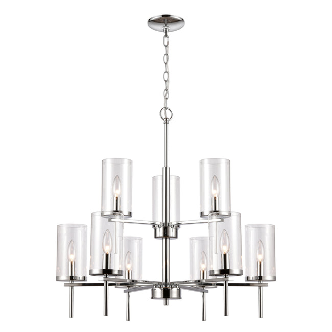 CN290923 - Oakland 28.5'' Wide 9-Light Chandelier - Chrome