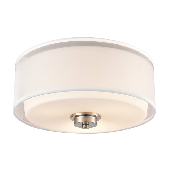 CN300232 - Market Square 13'' Wide 3-Light Flush Mount - Brushed Nickel