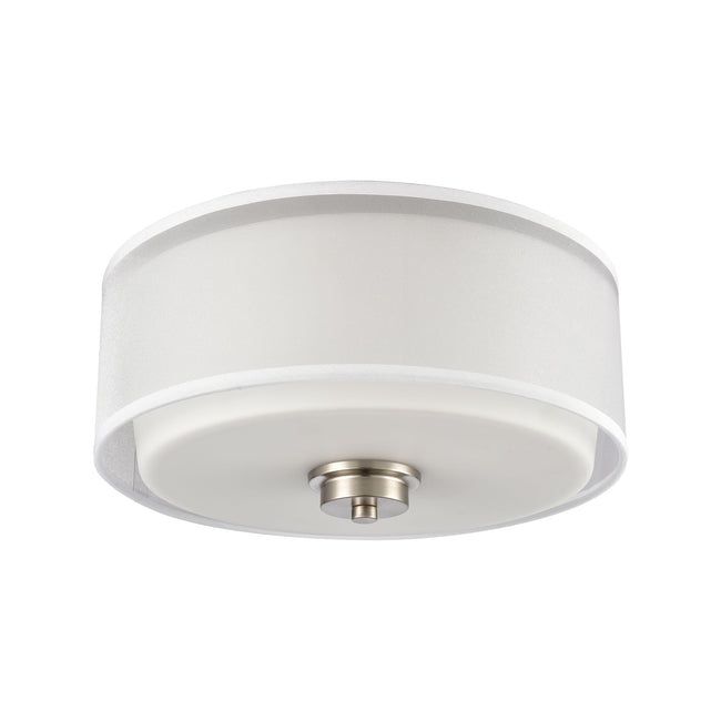 CN300232 - Market Square 13'' Wide 3-Light Flush Mount - Brushed Nickel