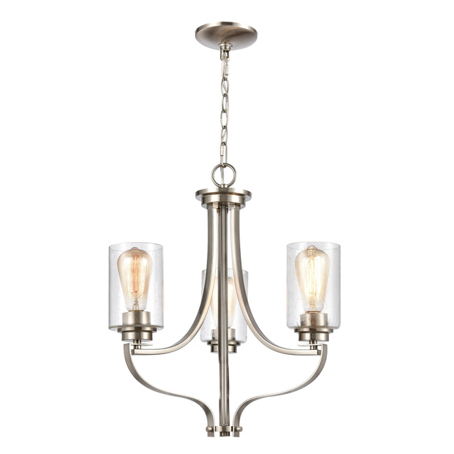 CN300322 - Market Square 19'' Wide 3-Light Chandelier - Brushed Nickel