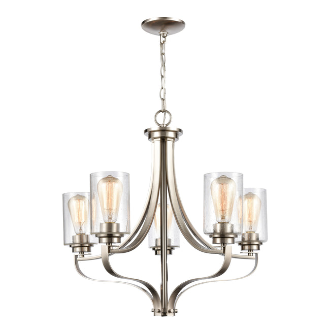 CN300522 - Market Square 24'' Wide 5-Light Chandelier - Brushed Nickel