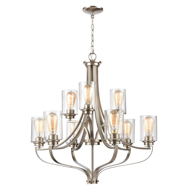 CN300922 - Market Square 29'' Wide 9-Light Chandelier - Brushed Nickel