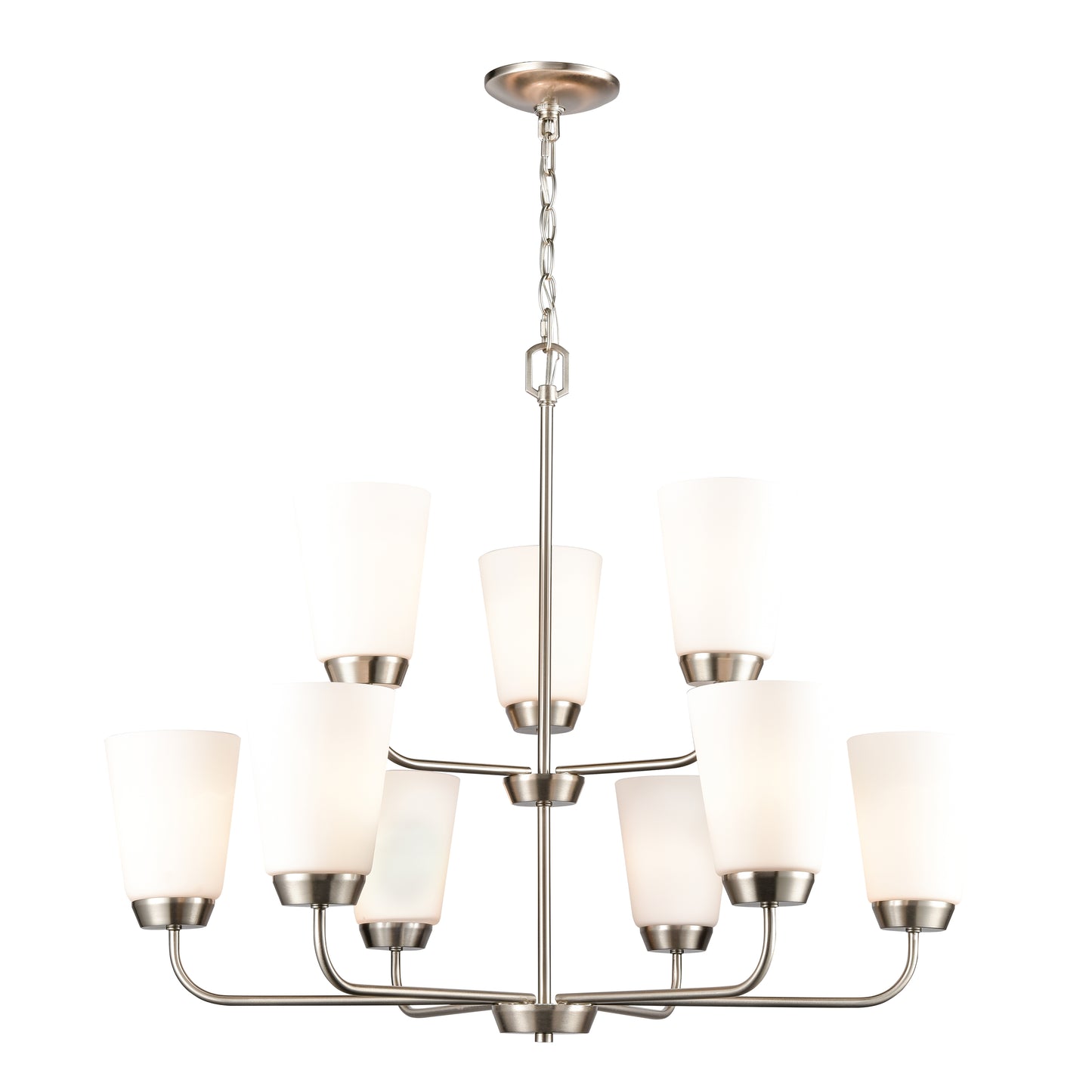 CN310922 - Winslow 30'' Wide 9-Light Chandelier - Brushed Nickel