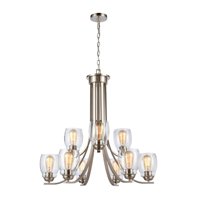 CN320922 - Calistoga 30.5'' Wide 9-Light Chandelier - Brushed Nickel