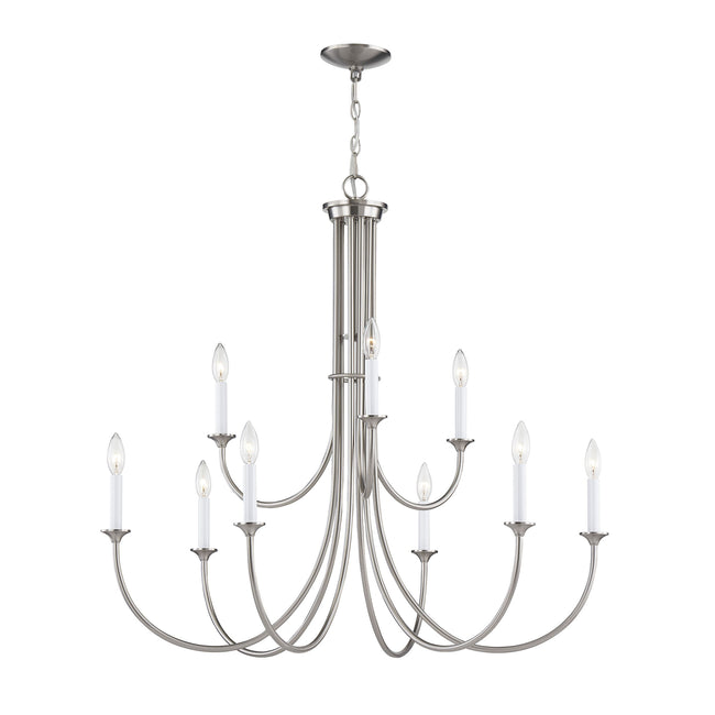 CN340922 - Meadowview 36'' Wide 9-Light Chandelier - Brushed Nickel