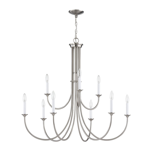 CN340922 - Meadowview 36'' Wide 9-Light Chandelier - Brushed Nickel