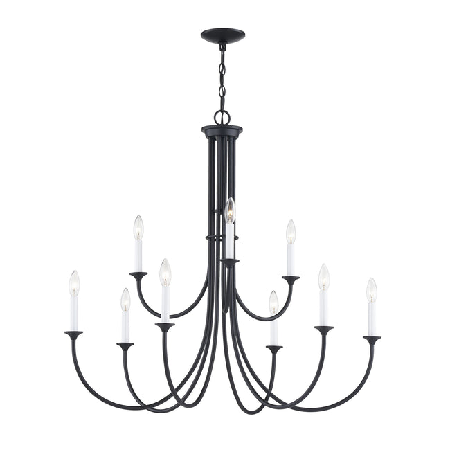 CN340926 - Meadowview 36'' Wide 9-Light Chandelier - Matte Black