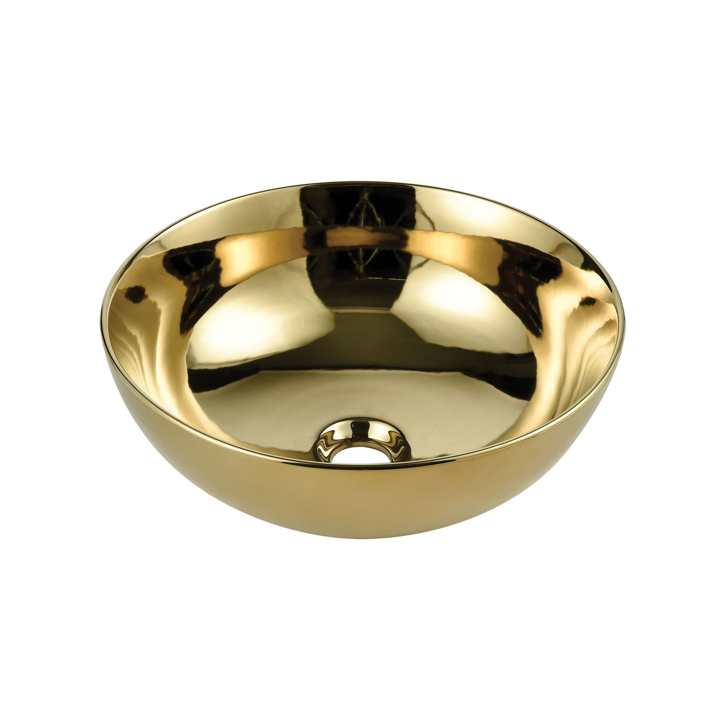 CVE152RDGD - Vitreous China Round Vessel Sink - Polished Gold