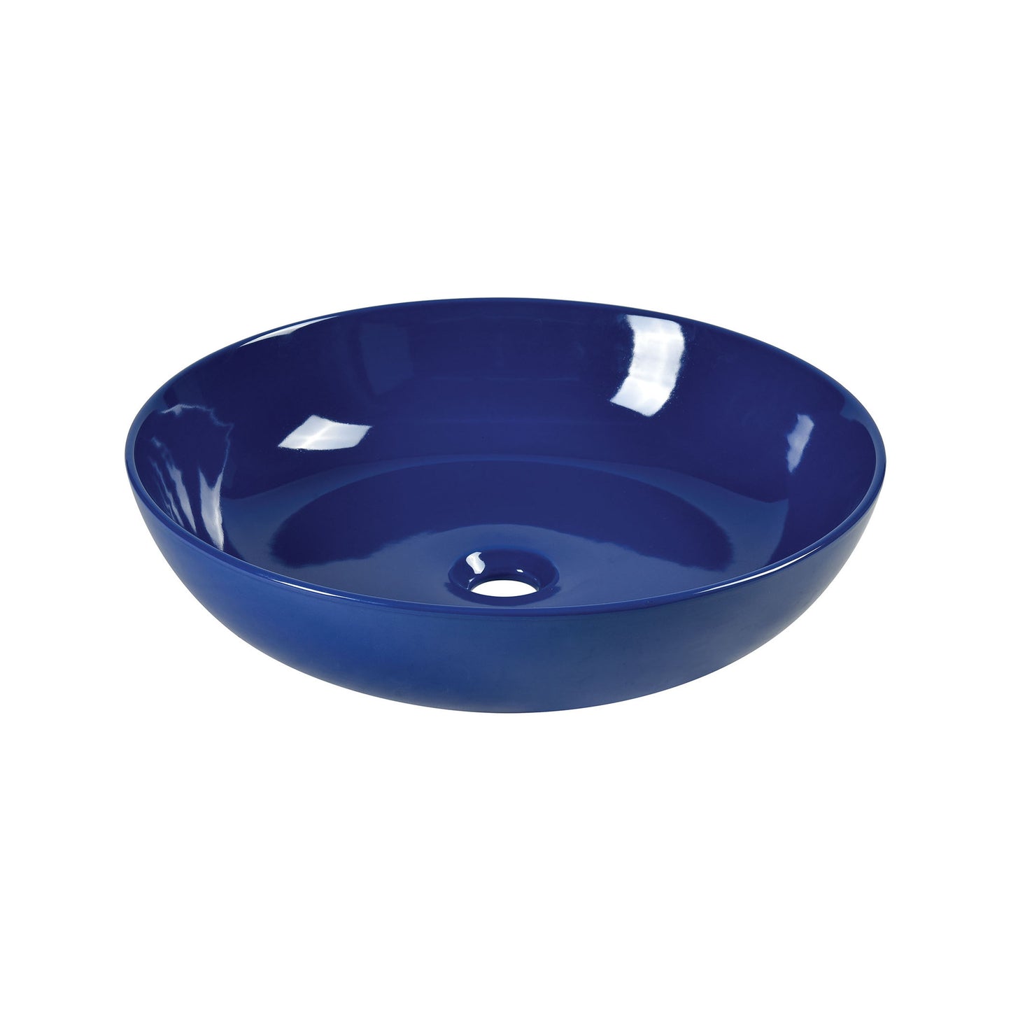 CVE187RDBL - Vitreous China Round Vessel Sink - Polished Blue 18.7 inch