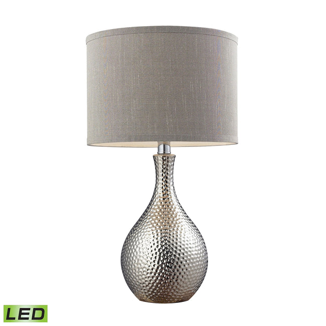 D124-LED - Hammered Chrome 21.5'' High 1-Light Table Lamp - Chrome