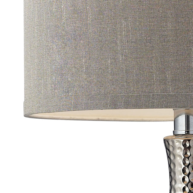 D124 - Hammered Chrome 21.5'' High 1-Light Table Lamp - Chrome