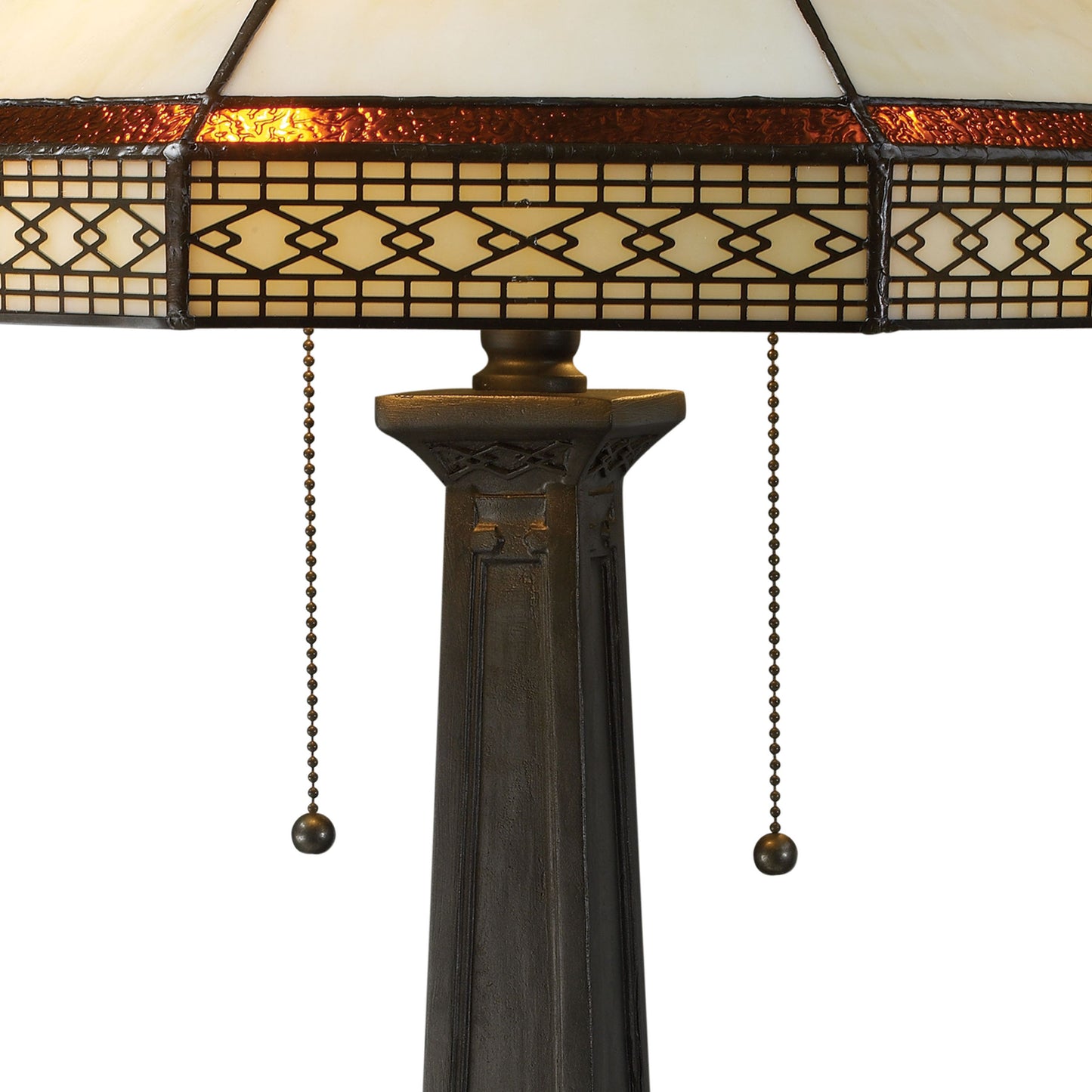 D1858 - Stone Filigree 24'' High 2-Light Table Lamp - Tiffany Bronze