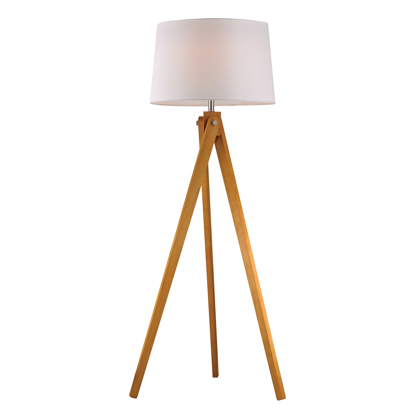 D2469 - Wooden Tripod 63'' High 1-Light Floor Lamp - Natural