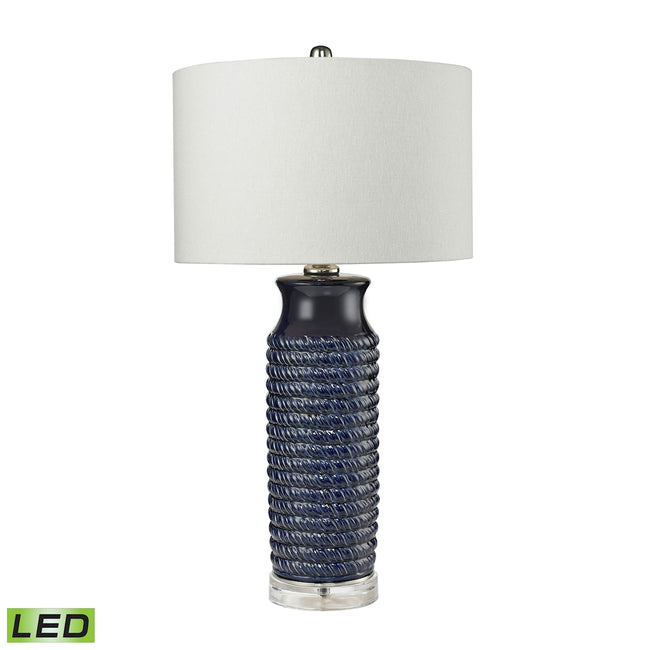 D2594-LED - Wrapped Rope 30'' High 1-Light Table Lamp - Navy