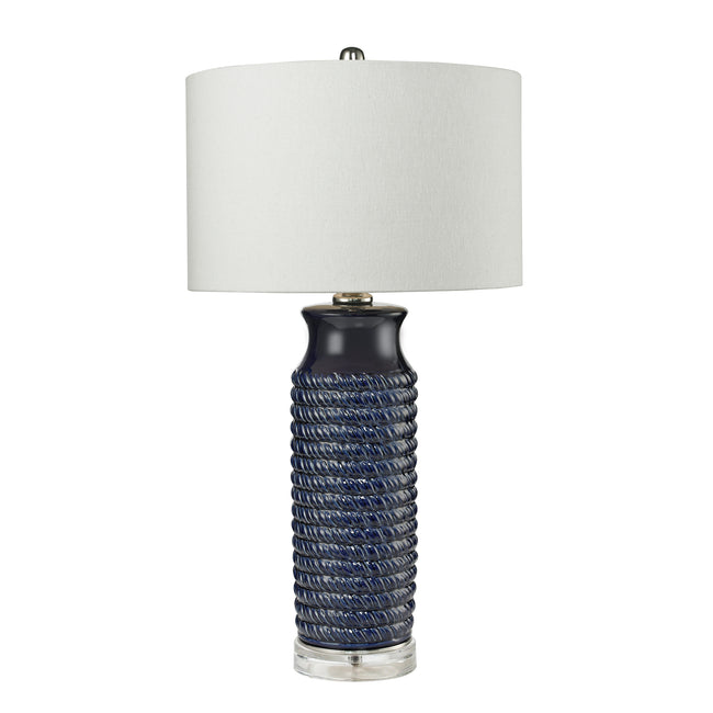 D2594 - Wrapped Rope 30'' High 1-Light Table Lamp - Navy