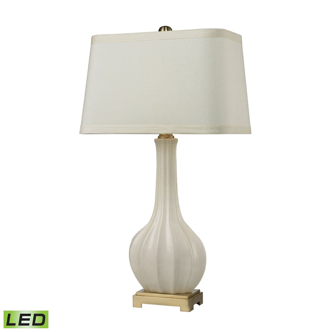 D2596-LED - Fluted Ceramic 34'' High 1-Light Table Lamp - White