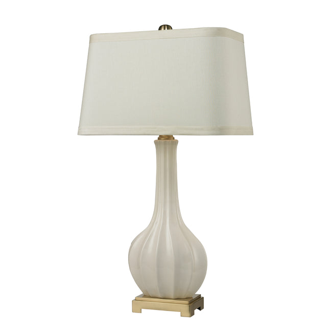 D2596 - Fluted Ceramic 34'' High 1-Light Table Lamp - White