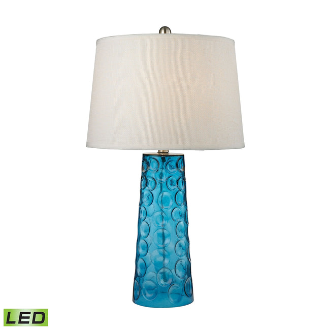 D2619-LED - Hammered Glass 27'' High 1-Light Table Lamp - Blue