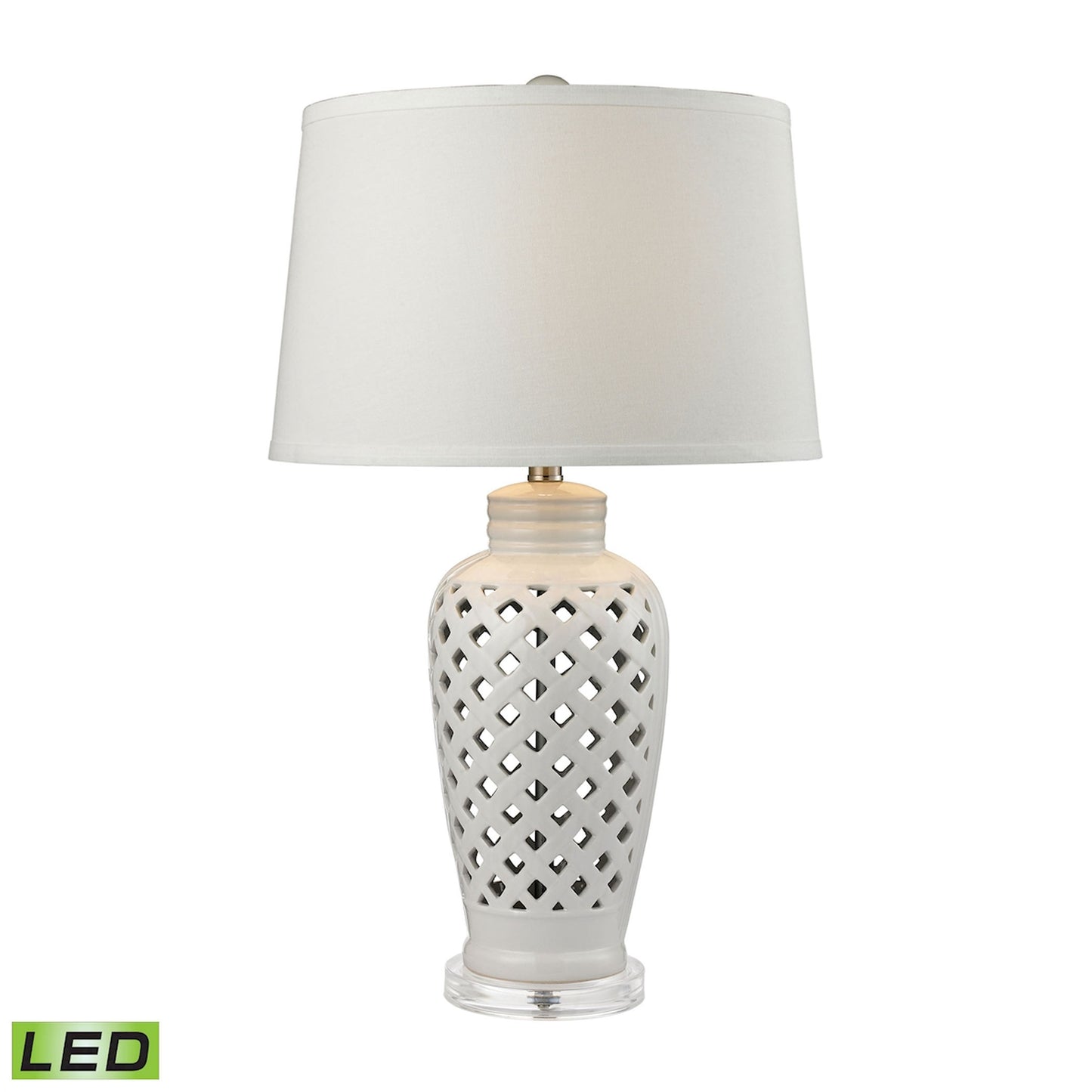 D2621-LED - Openwork 27'' High 1-Light Table Lamp - White