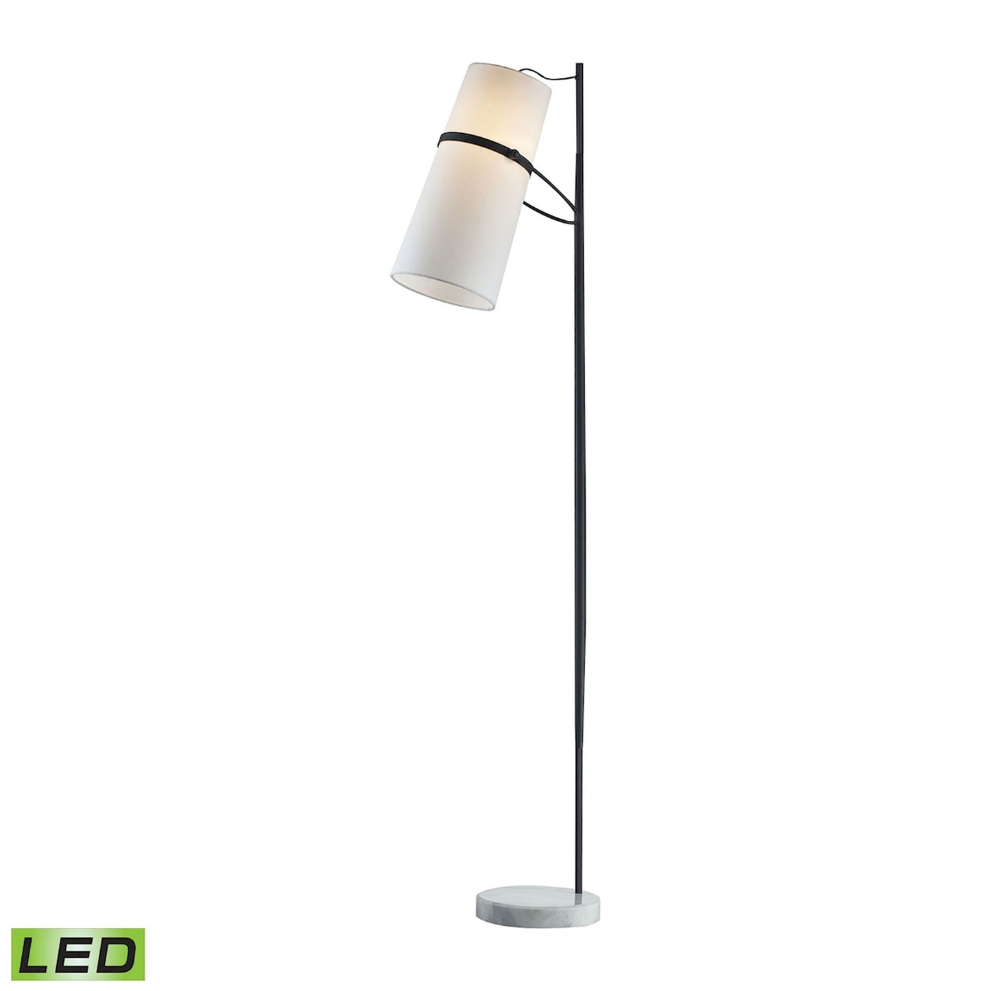 D2730-LED - Banded Shade 70'' High 1-Light Floor Lamp - Matte Black