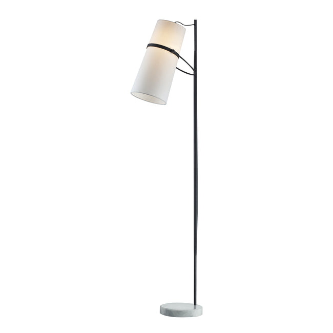 D2730 - Banded Shade 70'' High 1-Light Floor Lamp - Matte Black