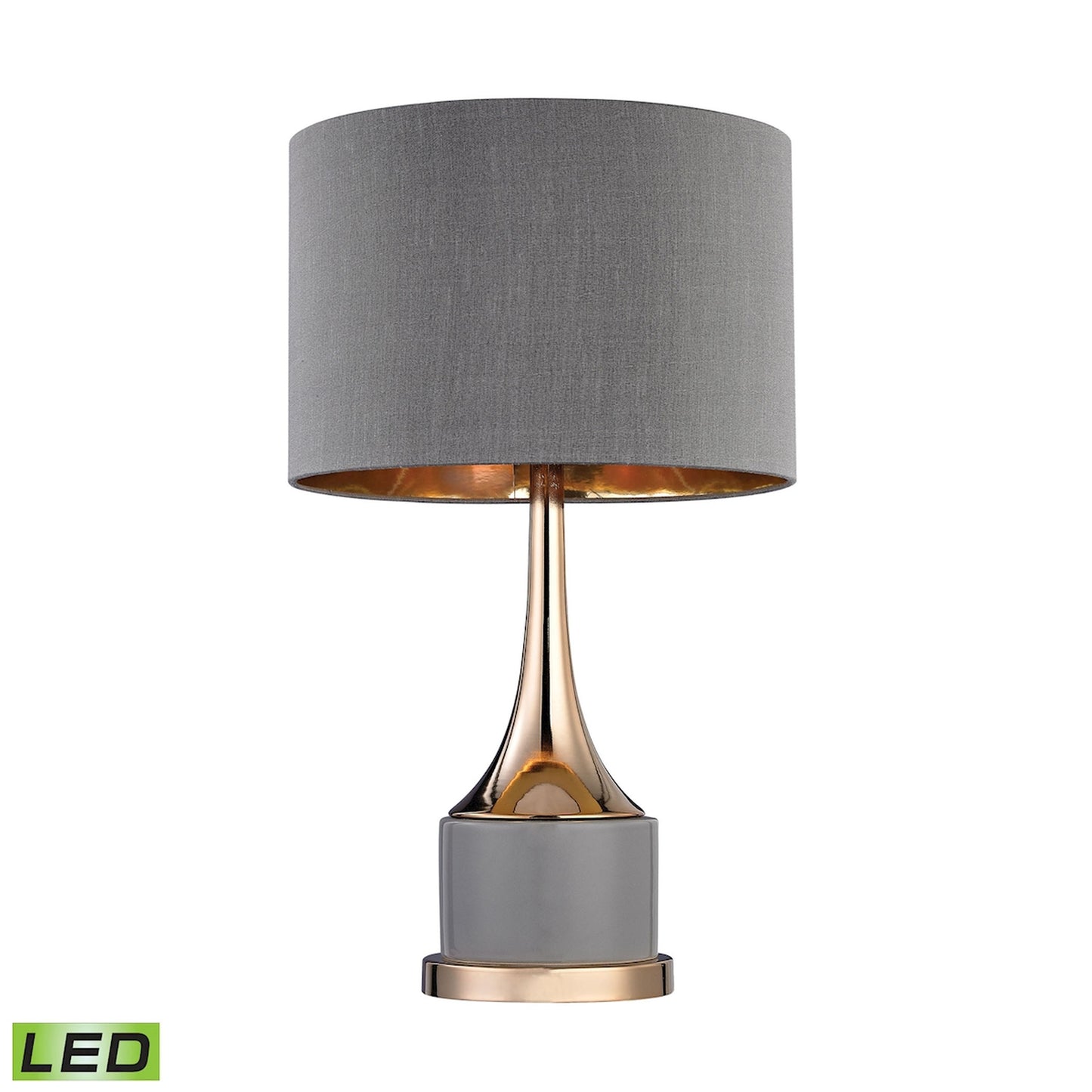 D2748-LED - Gold Cone Neck 18.5'' High 1-Light Table Lamp - Gray