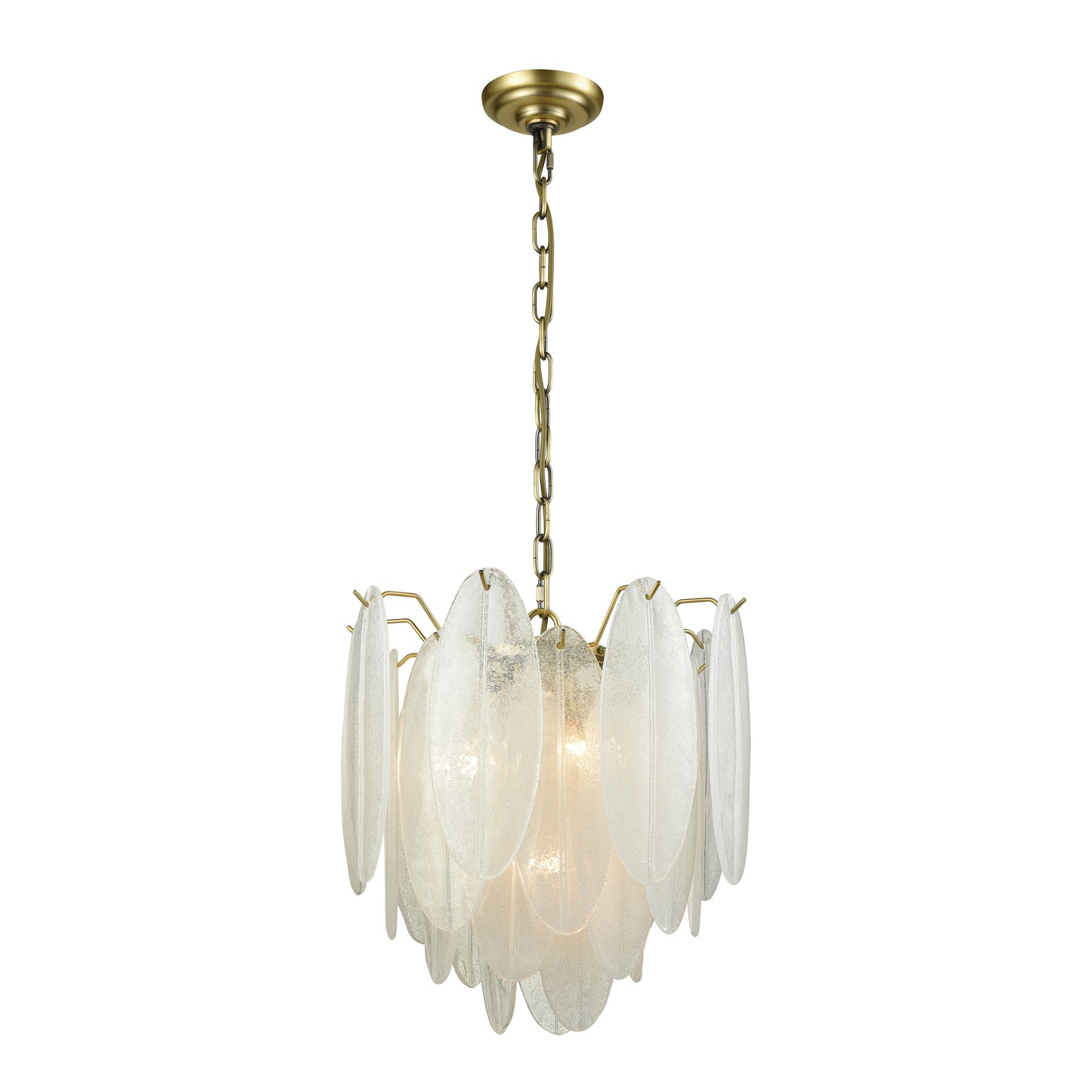 D3310 - Hush 18'' Wide 4-Light Pendant - Aged Brass with White