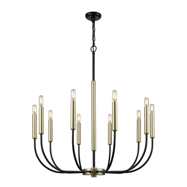 D3545 - Transatlantique 34'' Wide 10-Light Chandelier - Black