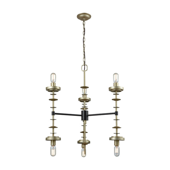 D3603 - Orion 28'' Wide 6-Light Chandelier - Antique Gold Leaf