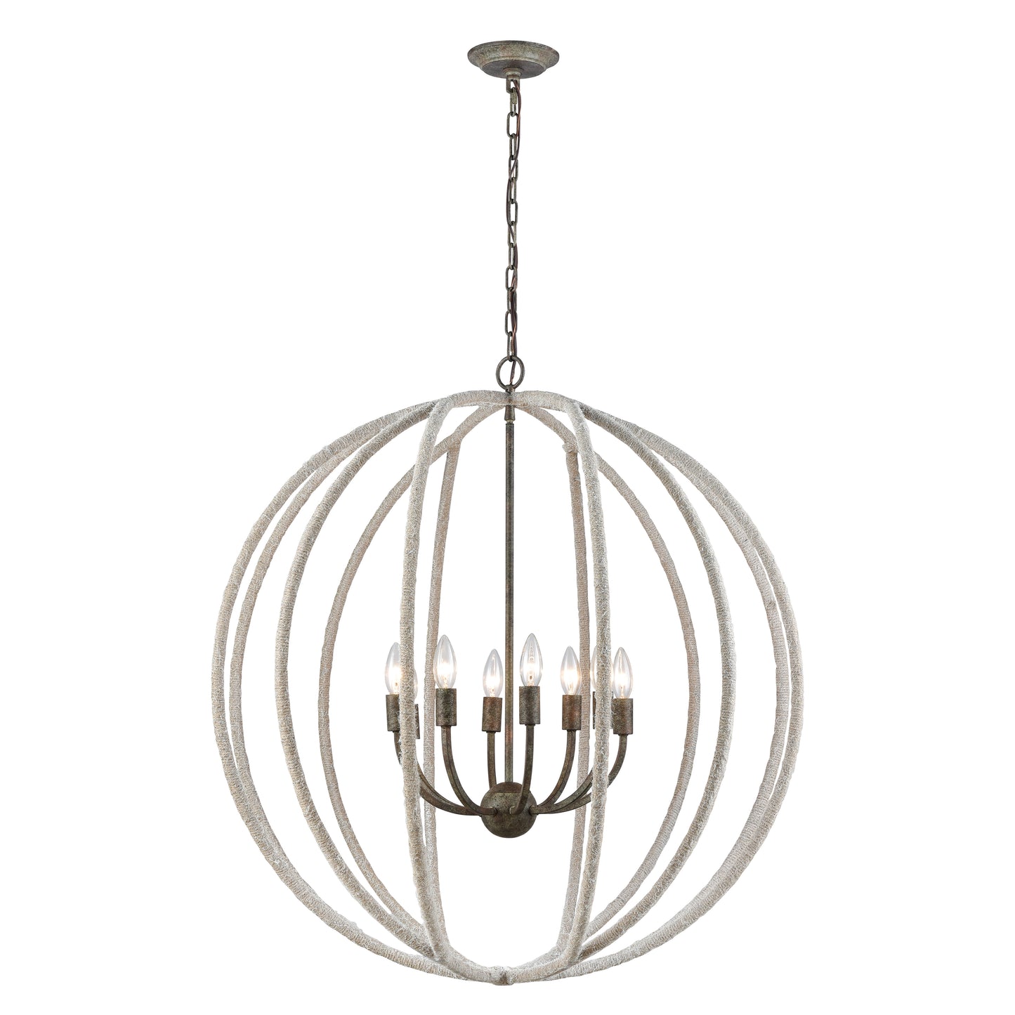 D3868 - Lasso 32'' Wide 8-Light Pendant - Gray