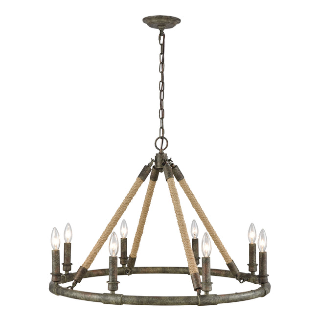 D3870 - Big Sugar 30'' Wide 8-Light Chandelier - Brown Gray with Natural