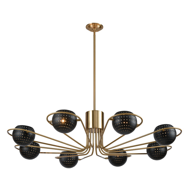 D3875 - Scarab 47'' Wide 8-Light Chandelier - Satin Brass