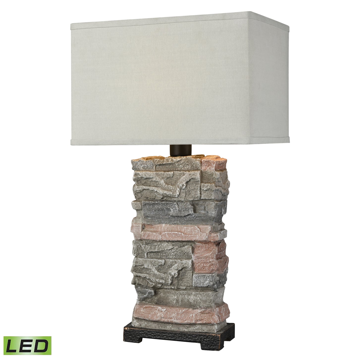 D3975-LED - Terra Firma 30'' High 1-Light Outdoor Table Lamp - Stone - Includes LED Bulb