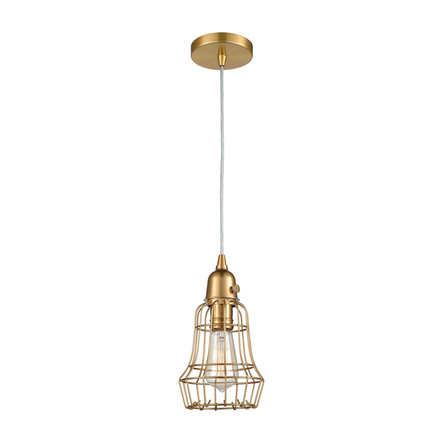 D4033 - Squashcourt 6'' Wide 1-Light Mini Pendant - Aged Brass