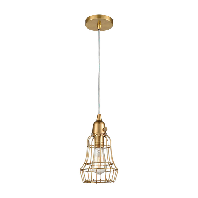 D4033 - Squashcourt 6'' Wide 1-Light Mini Pendant - Aged Brass