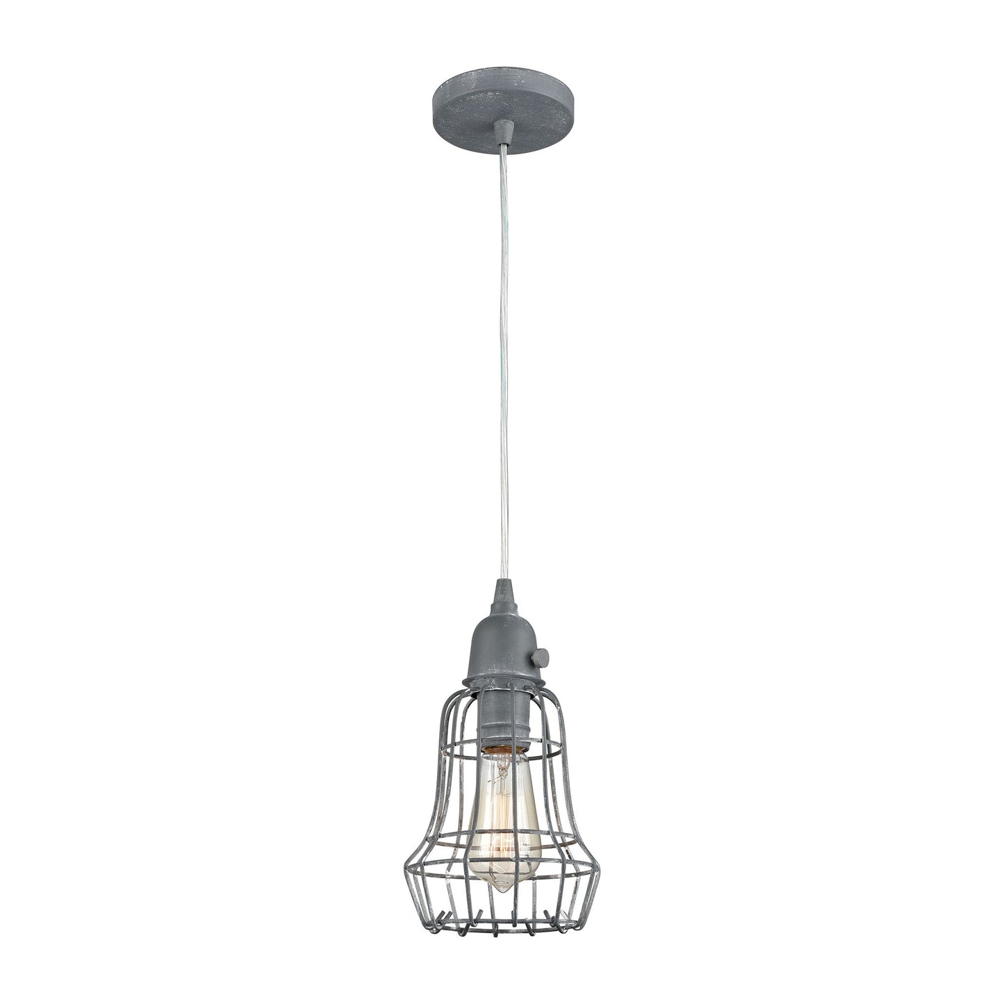 D4034 - Squashcourt 6'' Wide 1-Light Mini Pendant - Concrete