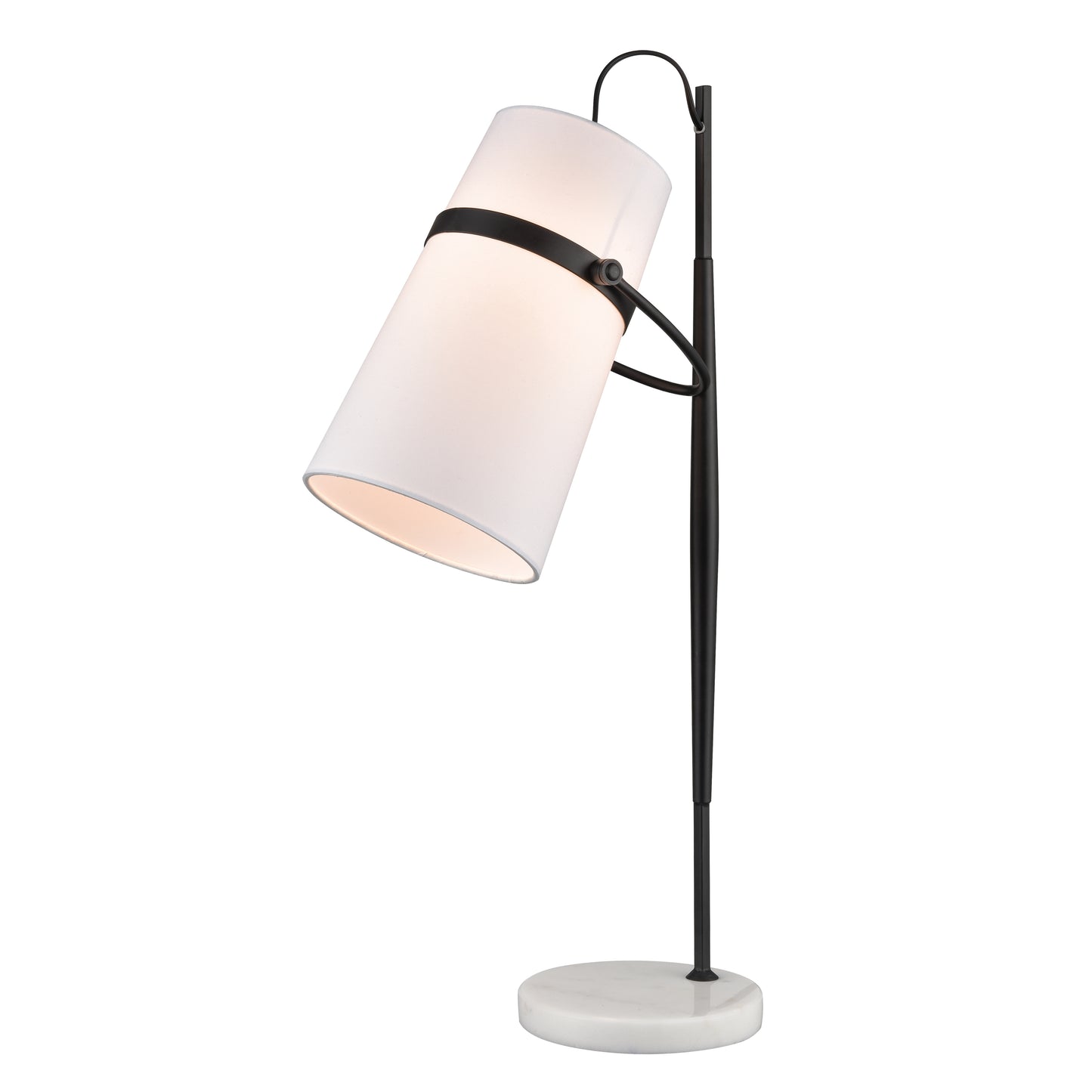 D4191 - Banded Shade 28'' High 1-Light Desk Lamp - Matte Black