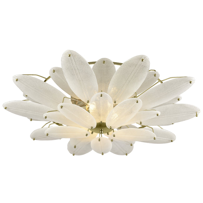 D4205 - Hush 35.25'' Wide 4-Light Flush Mount - Aged Brass