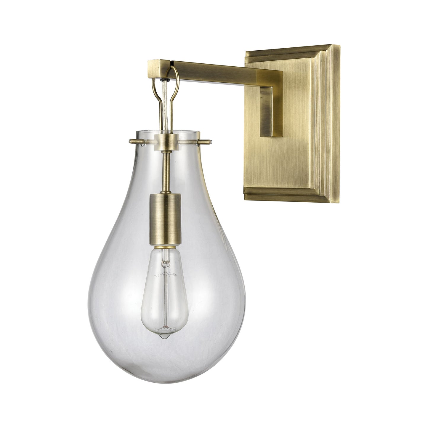 D4245 - Teardrop 16'' High 1-Light Sconce - Brass