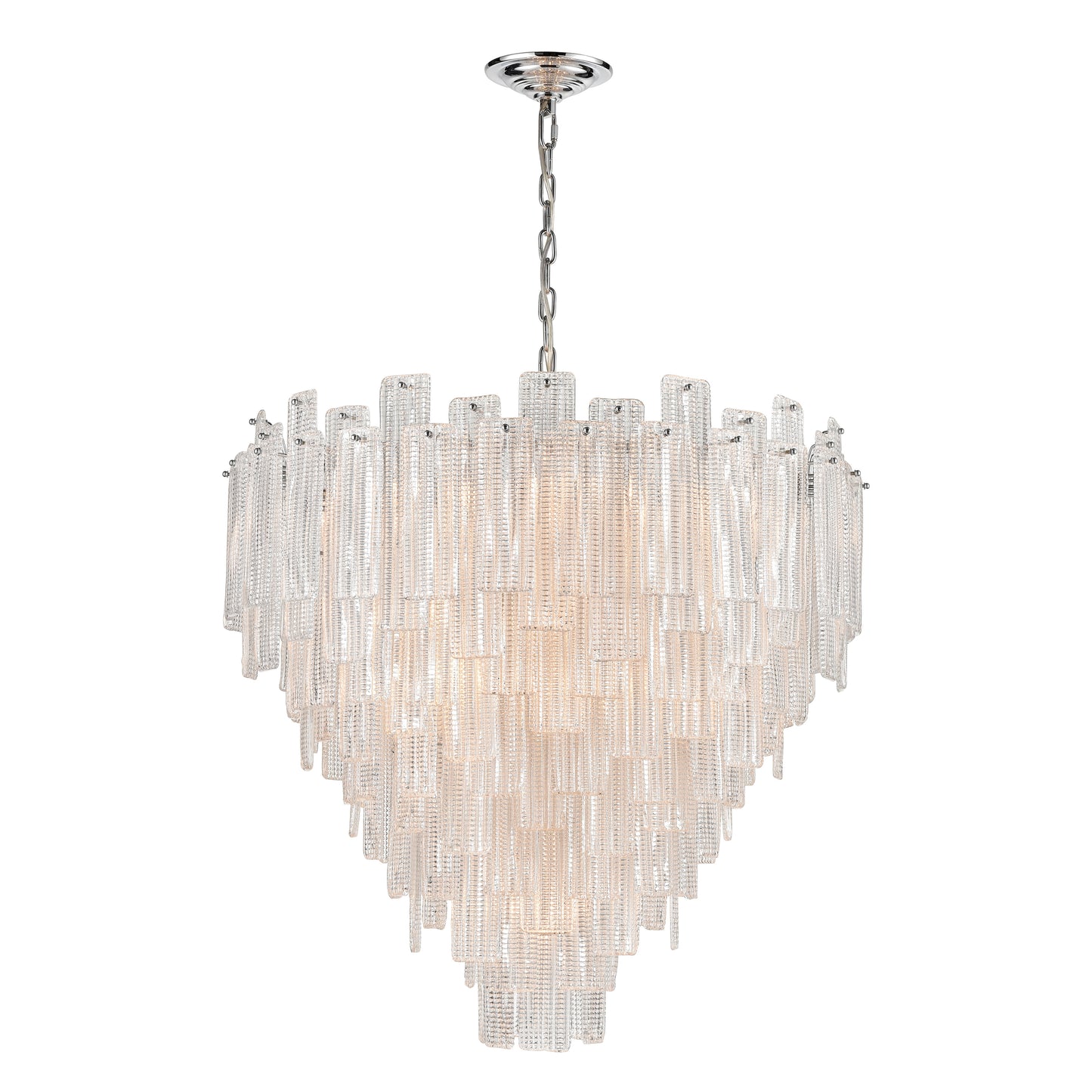 D4298 - Diplomat 21-Light Staggered Chandelier in Chrome - Large