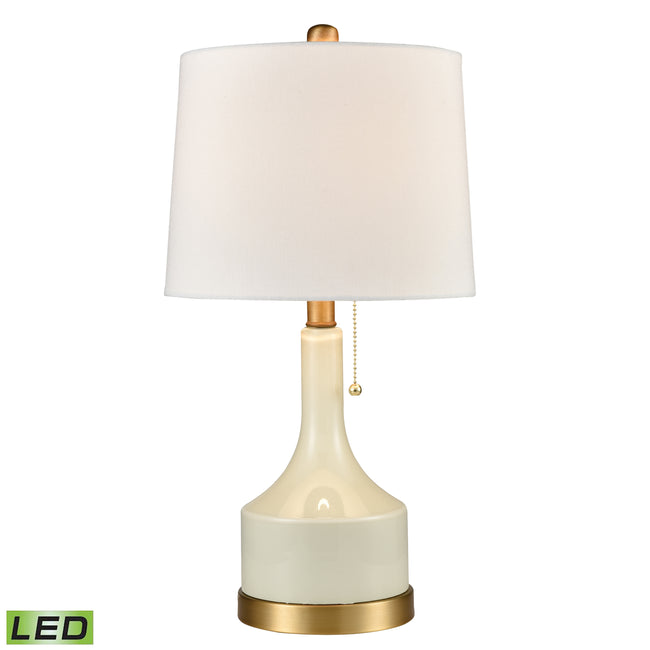 D4312-LED - Small But Strong 21'' High 1-Light Table Lamp - White - Includes LED Bulb