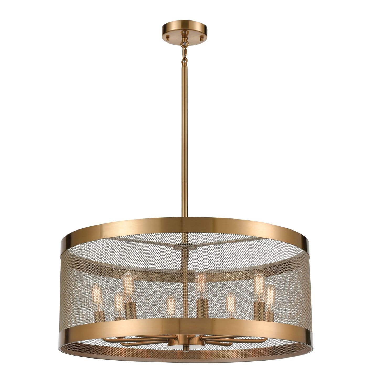 D4333 - Line in the Sand 24'' Wide 8-Light Pendant - Satin Brass