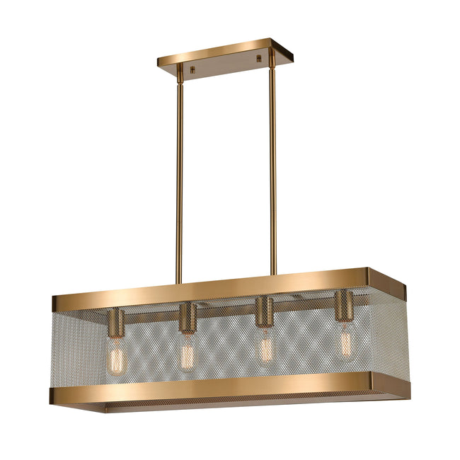 D4334 - Line in the Sand 28'' Wide 4-Light Chandelier - Satin Brass