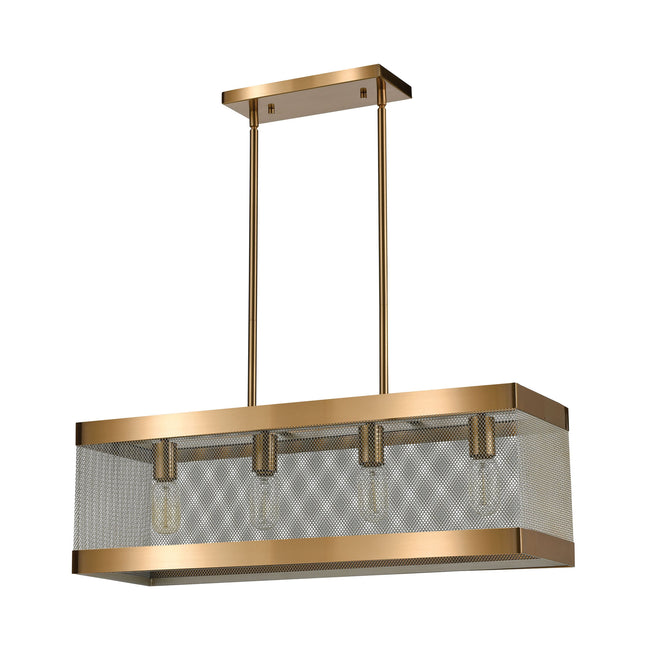 D4334 - Line in the Sand 28'' Wide 4-Light Chandelier - Satin Brass