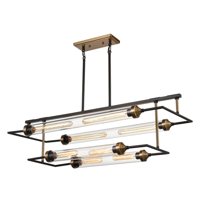 D4336 - North By North East 40'' Wide 8-Light Linear Chandelier - Oil Rubbed Bronze