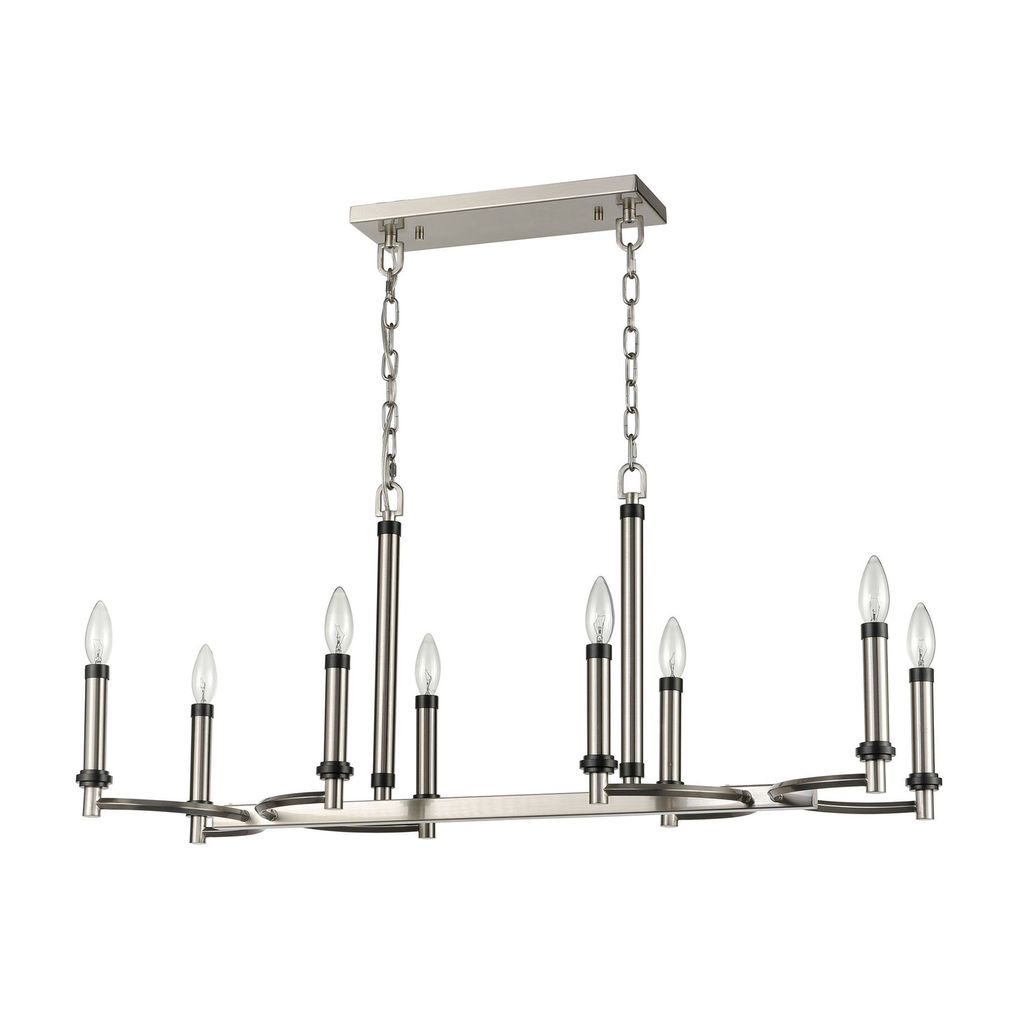 D4341 - Sunsphere 36'' Wide 8-Light Chandelier - Satin Nickel