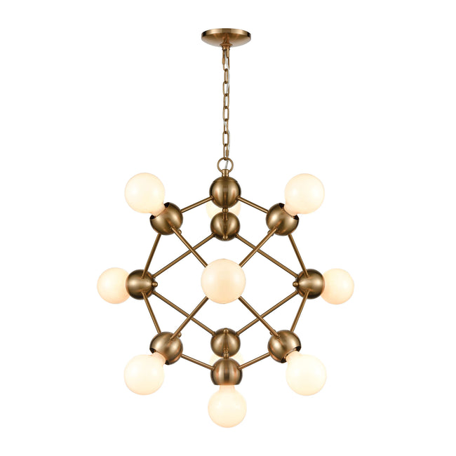 D4344 - Grow from Here 10-Light Chandelier in Satin Brass