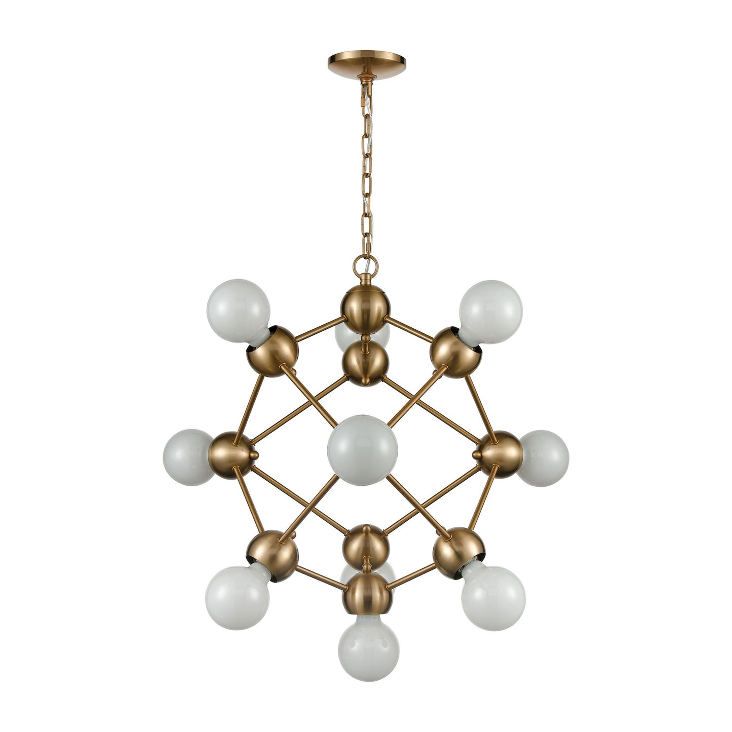 D4344 - Grow from Here 10-Light Chandelier in Satin Brass